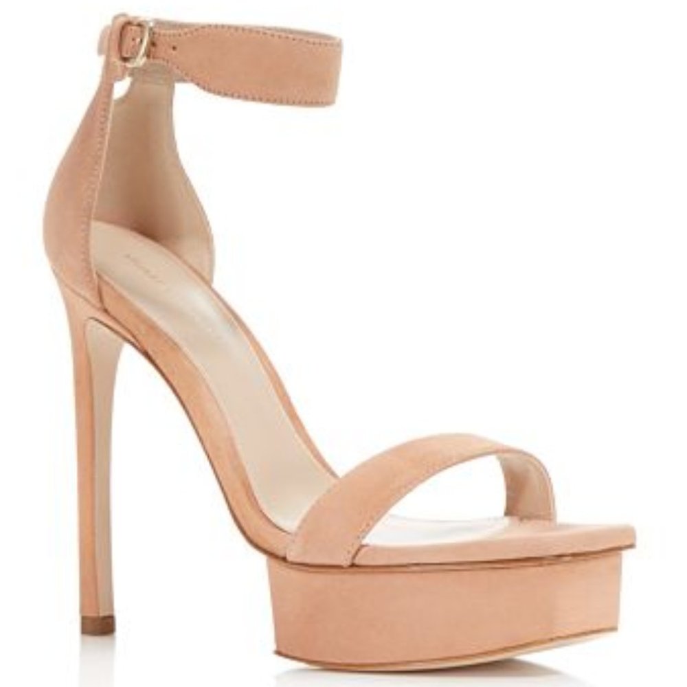 **HP** NWOB Stuart Weitzman nude Backupplat sandal size 9